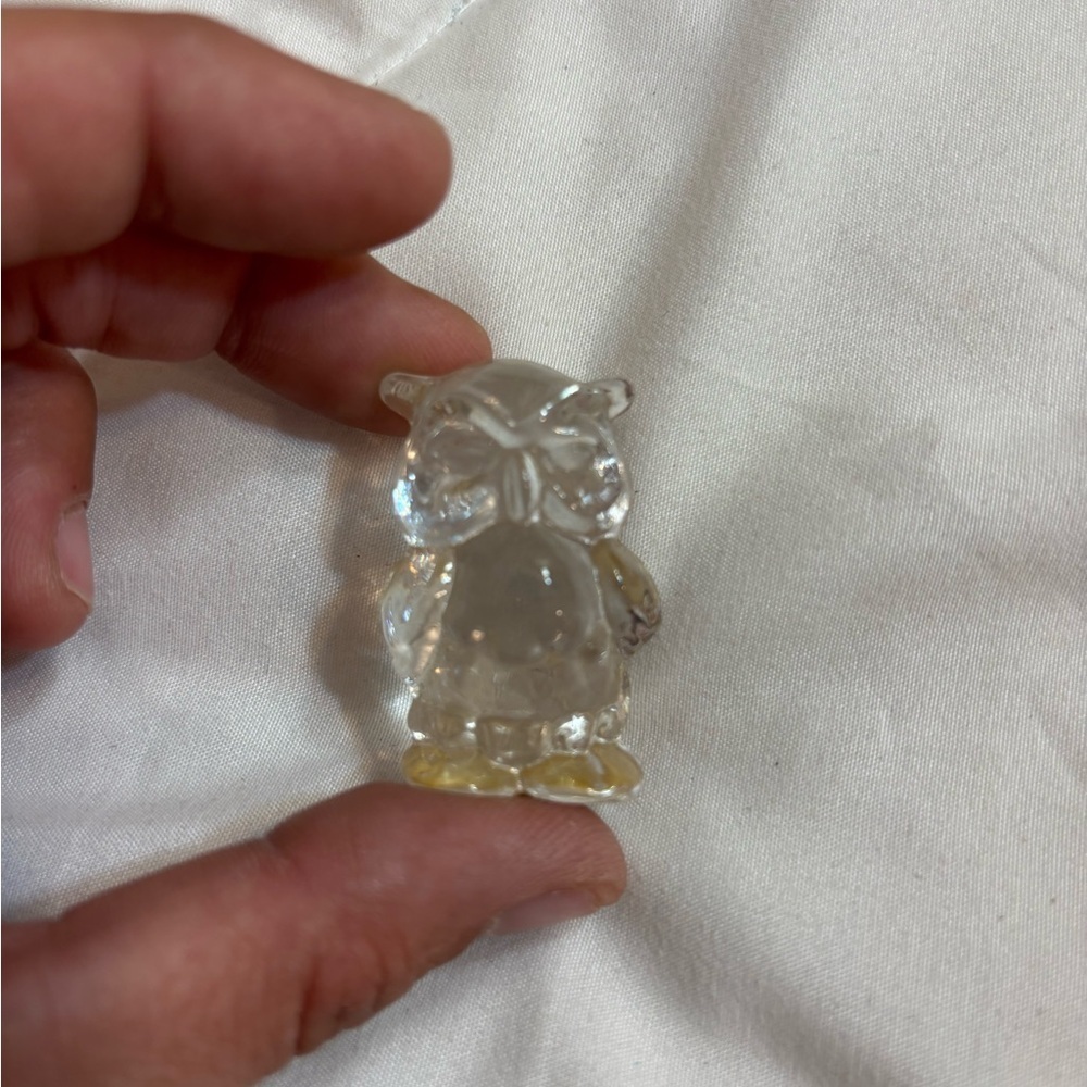 Crystal tone Owl Figurine 1 1/2” tall